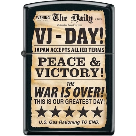 Zippo 2024 Zippo Vj Day Newspaper Black Matte ZIP-218CI413625